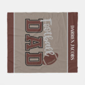 サッカークールスポーツパパの名前の追加 フリースブランケット (正面(横))