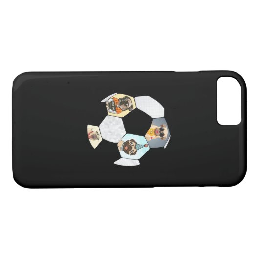 サッカークールドッグパグライフパグ誕生日かわいいパグ Case-Mate iPhoneケース (裏面(横))