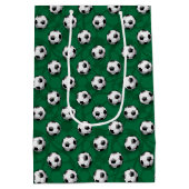 サッカークールボールスポーツ愛好家タイリングパーティー ミディアムペーパーバッグ (裏面)