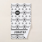 サッカークールボールパターン名&ナンバースポーツチーム ハンドタオル (ハンドタオル)