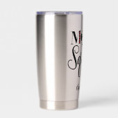 サッカークールママ分隊ハートパーソナライズされた 保温保冷タンブラー (正面)