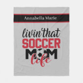 サッカークールママ追加ネームスポーツ フリースブランケット (正面)