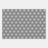 サッカークール球愛好家のタイル模様 ラッピングペーパーシート (正面)