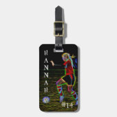 サッカーグラフィック、ハンナ、バッグラベル ラゲッジタグ (正面縦)