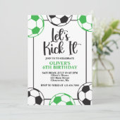 サッカーグリーンとブラック誕生日 招待状 (スタンド正面)