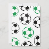 サッカーグリーンとブラック誕生日 招待状 (裏面)