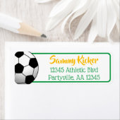 サッカーグリーンと金ゴールドアドレス ラベル (インサイチュ)
