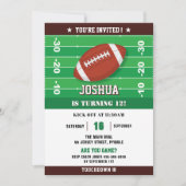 サッカーグリーンブラックバースデーパーティー 招待状 (正面)