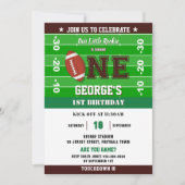 サッカーグリーンブラックワンバースデーパーティー 招待状 (正面)