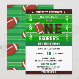 サッカーグリーンブラックワンバースデーパーティー 招待状