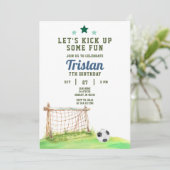 サッカーゲームの時間任意の年齢の誕生日招待状 招待状 (スタンド正面)
