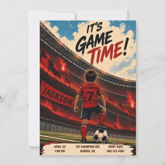 サッカーゲームの誕生日招待状 招待状