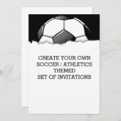 サッカーゲームをテーマにした招待状 招待状 (正面/裏面)