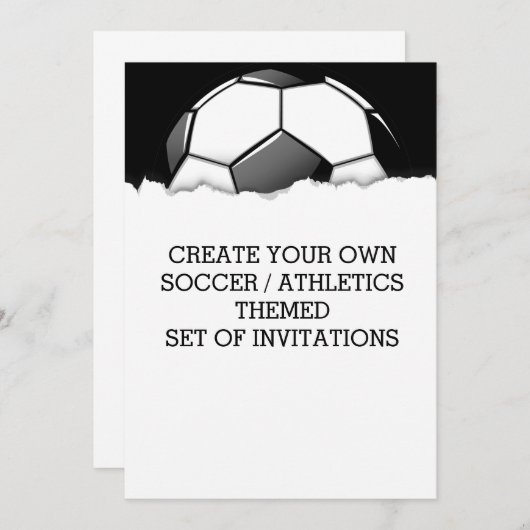 サッカーゲームをテーマにした招待状 招待状 (正面/裏面)