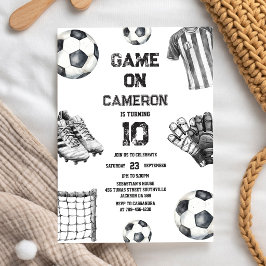 サッカーゲームキッズの誕生日招待状 招待状