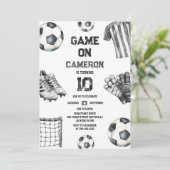 サッカーゲームキッズの誕生日招待状 招待状 (スタンド正面)