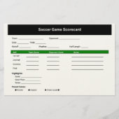 サッカーゲームスコアカードカード 便箋 (正面)