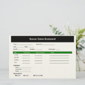 サッカーゲームスコアカードカード 便箋 (スタンド正面)
