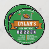 サッカーゲームスポーツ子供の誕生日パーティーラウンド 招待状 (正面/裏面)