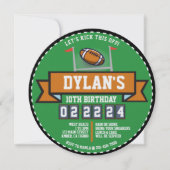 サッカーゲームスポーツ子供の誕生日パーティーラウンド 招待状 (正面)