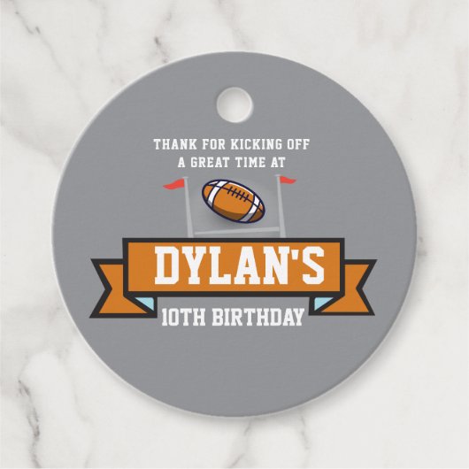 サッカーゲームスポーツ子供の誕生日パーティー フェイバータグ (正面)