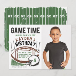 サッカーゲームタイムフォト誕生日招待状 招待状