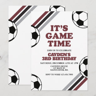 サッカーゲームタイム誕生日 招待状
