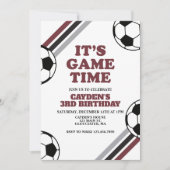 サッカーゲームタイム 誕生日 招待状 (正面)