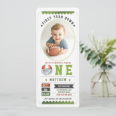 サッカーゲームチケットスポーツフォトボーイ1st誕生日 招待状 (スタンド正面)