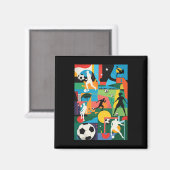 サッカーゲームチームコーチサポーターFKプレーヤー罰則 マグネット (正面/裏面)