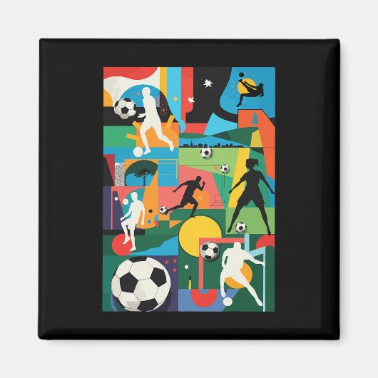 サッカーゲームチームコーチサポーターFKプレーヤー罰則 マグネット (正面)