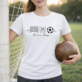 サッカーゲームデー ミニマルなリボン Tシャツ