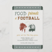 サッカーゲームナイトハウスウォッチパーティー大人 招待状 (正面/裏面)