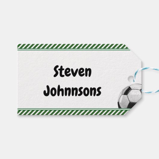 サッカーゲーム子供の誕生日 ギフトタグ (正面(横))
