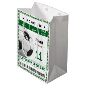 サッカーゲーム子供の誕生日 ミディアムペーパーバッグ (正面アングル)