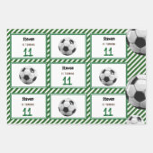 サッカーゲーム子供の誕生日 ラッピングペーパーシート (正面2)