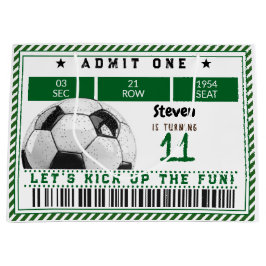 サッカーゲーム子供の誕生日 ラージペーパーバッグ