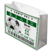 サッカーゲーム子供の誕生日 ラージペーパーバッグ (裏面アングル)