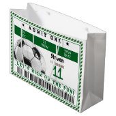 サッカーゲーム子供の誕生日 ラージペーパーバッグ (正面アングル)