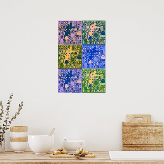 サッカーコラージサッカーアート2014フテボフッポン ポスター (キッチン)