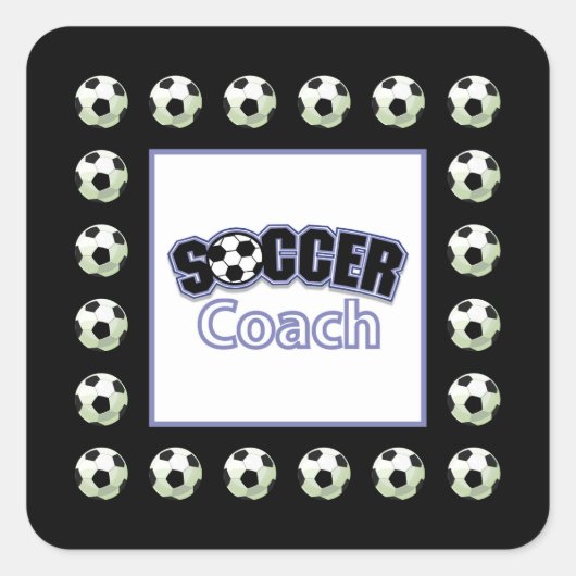 サッカーコーチありがとうボール スクエアシール (正面)