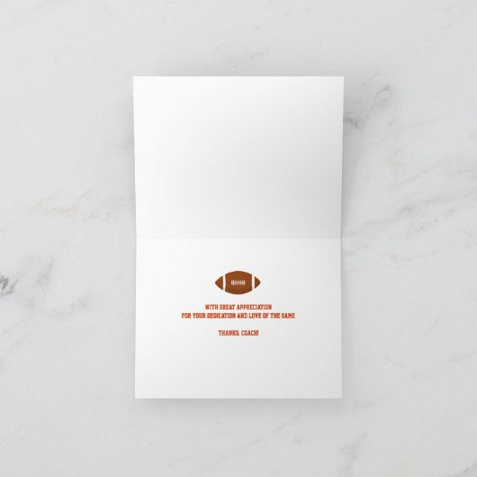サッカーコーチありがとう サンキューカード (内部)