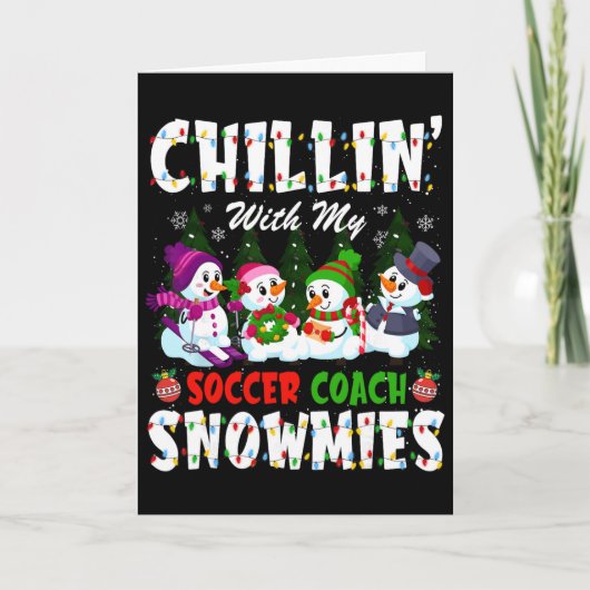 サッカーコーチと一緒のクリスマス カード (正面)