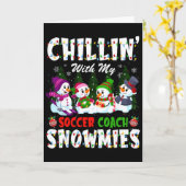 サッカーコーチと一緒のクリスマス カード (黄色い花)