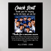 サッカーコーチのギフトとチームフォト ポスター (正面)