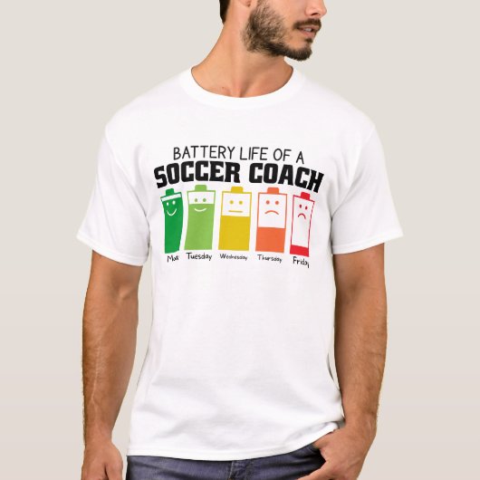 サッカーコーチのバッテリー寿命 Tシャツ (正面)
