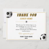 サッカーコーチの名前 写真  サンキューカード (裏面)
