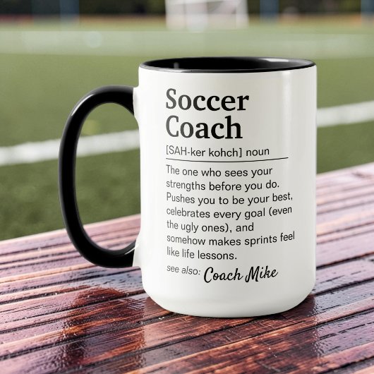 サッカーコーチの定義 パーソナライズドサンクスギフト マグカップ
