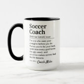 サッカーコーチの定義 パーソナライズドサンクスギフト マグカップ (左)