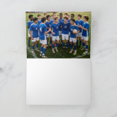 サッカーコーチへの感謝を伝える2枚の写真入りカード カード (内部)